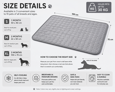 Dog Wares CryoPaw™ XL Cooling Mat.  Extra Large Dog Cooling Mat - Durable Summer Pet Bed for Dogs and Cats, Ideal for Comfort and Relaxation