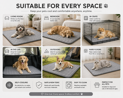 Dog Wares CryoPaw™ XL Cooling Mat.  Extra Large Dog Cooling Mat - Durable Summer Pet Bed for Dogs and Cats, Ideal for Comfort and Relaxation
