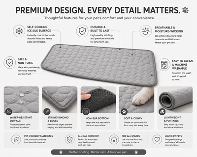Dog Wares CryoPaw™ XL Cooling Mat.  Extra Large Dog Cooling Mat - Durable Summer Pet Bed for Dogs and Cats, Ideal for Comfort and Relaxation